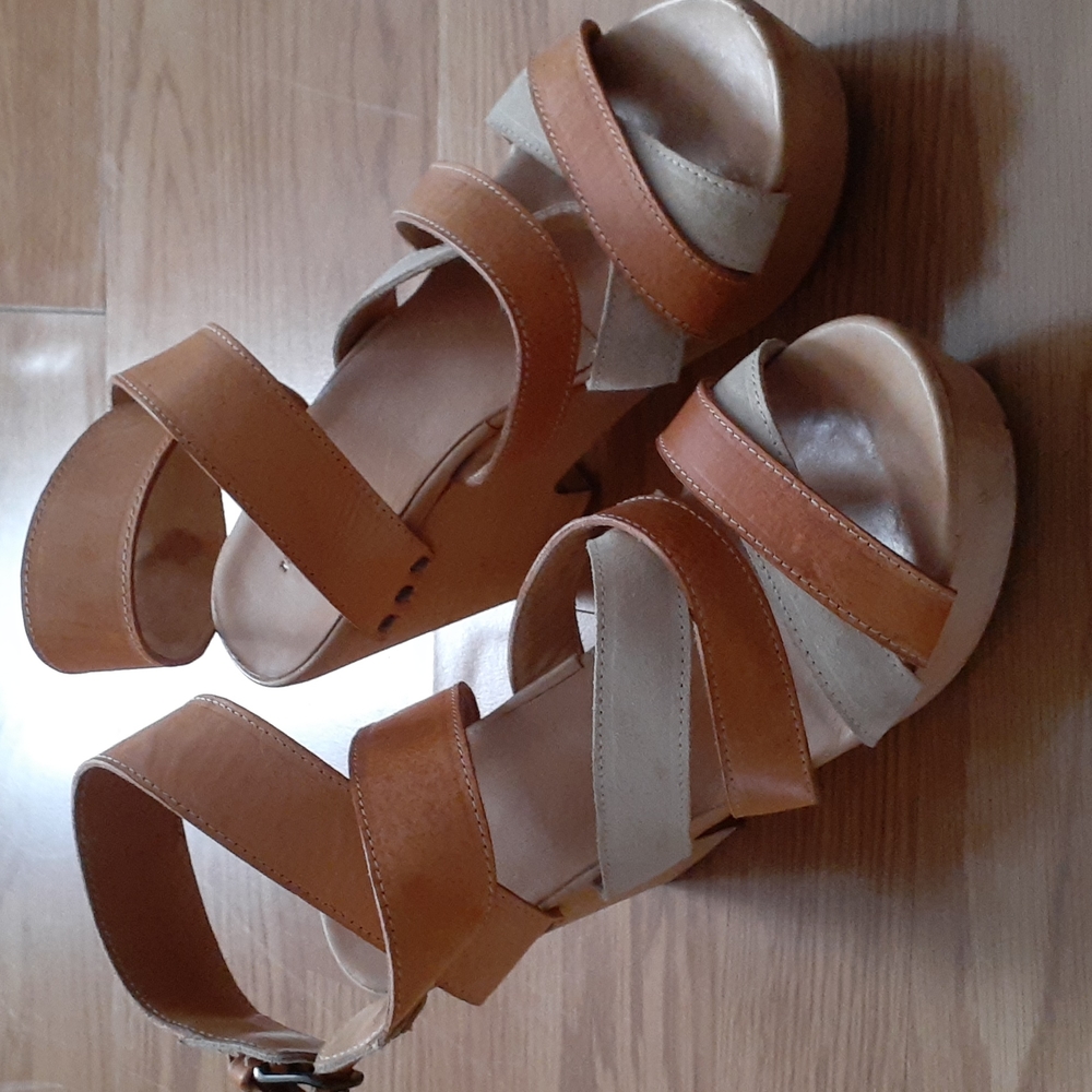 Rag & Bone Addington Wedge Two-tone Sandal sz 7
